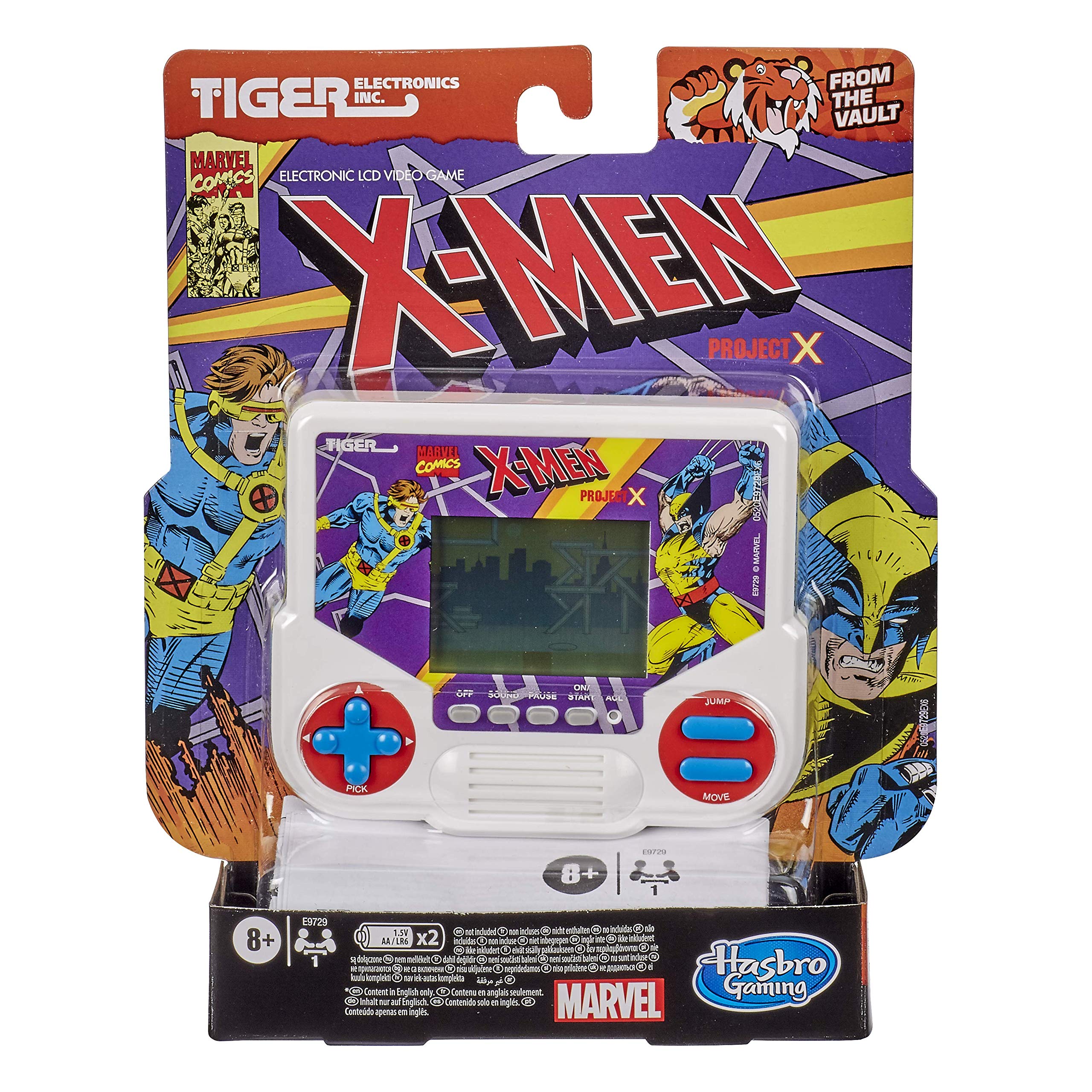 Tiger Electronics Marvel X-Men Project X Electronic LCD Video Game, Retro-Inspired 1-Player Handheld Game, Ages 8 and Up