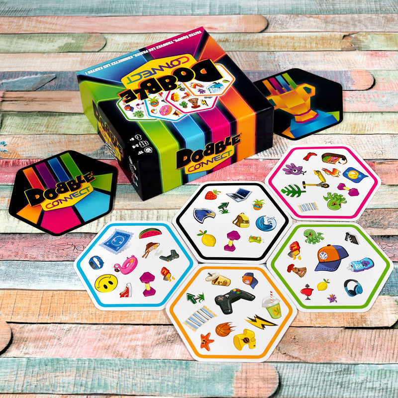 Asmodee | Dobble Connect | Quick Reaction Card Game | Ages 8+ | 2-8 Players | 20 Minutes Playing Time