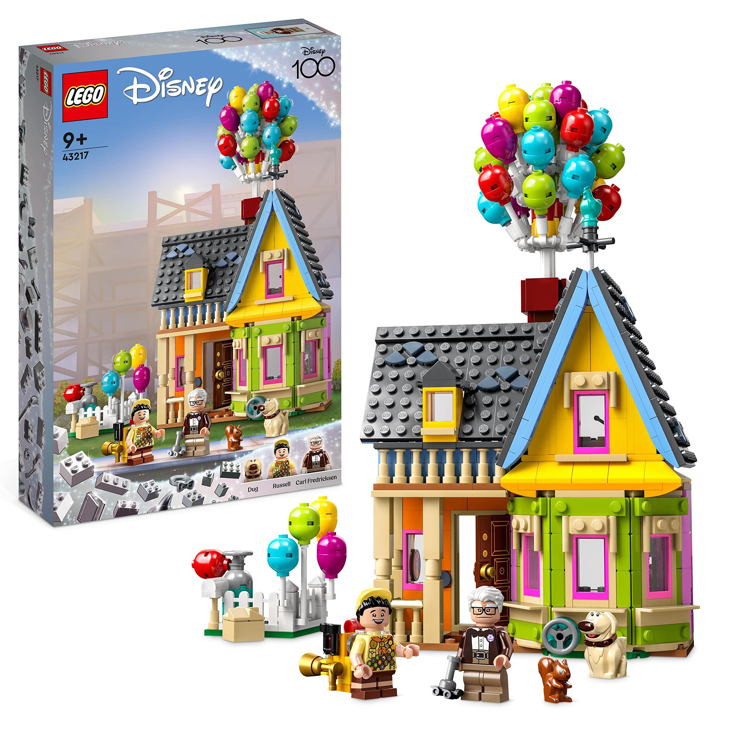 Disney and Pixar ‘Up’ House Buildable Toy with Balloons, Carl, Russell and Dug Figures, Collectible Model Set, Disney's 100th Anniversary Series, Iconic Gift Idea, Multicolor