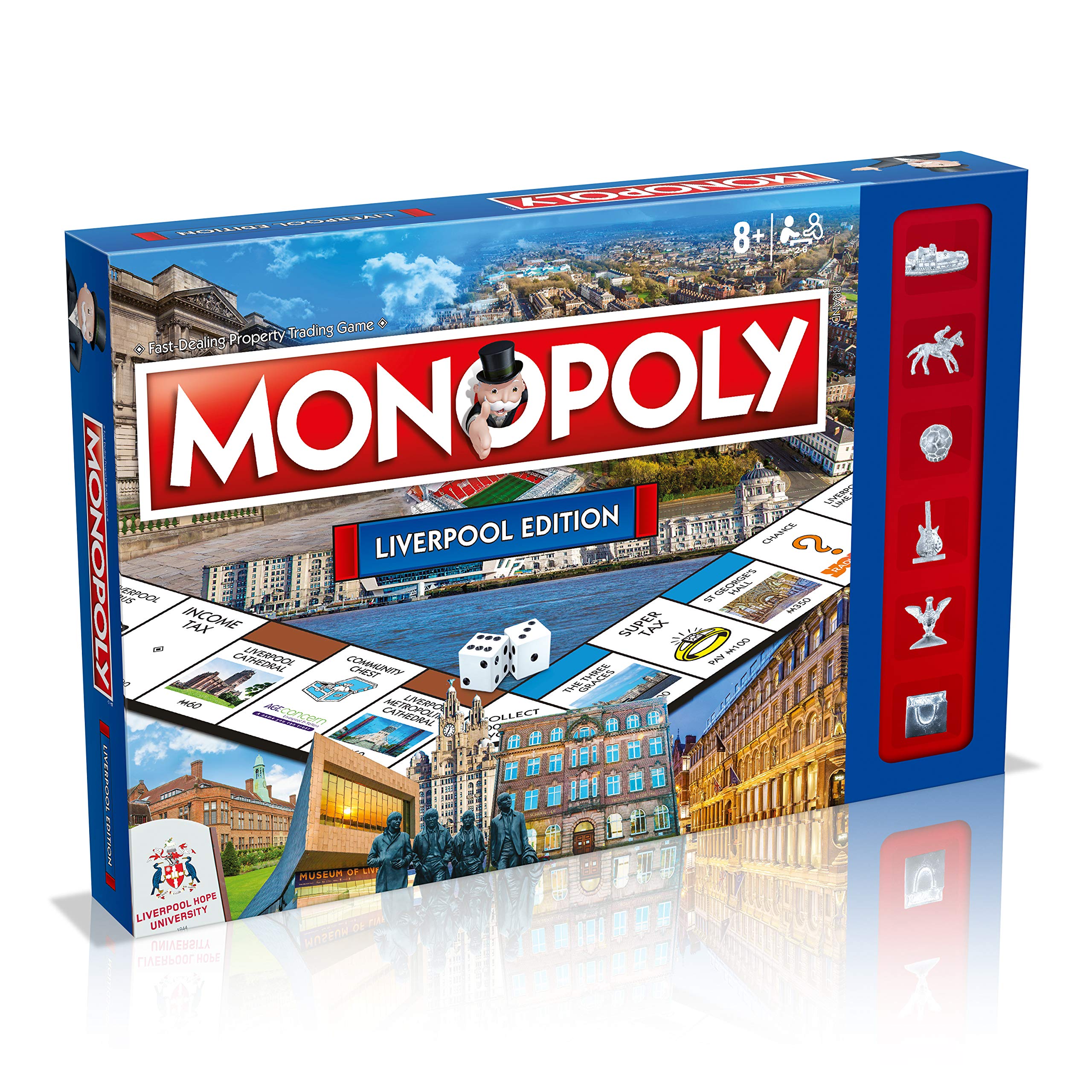 Winning Moves Liverpool City Monopoly Board Game, home of The Beatles, tour Penny Lane, Liverpool Metropolitan Cathedral and the Three Graces, 2-6 player game for ages 8 plus