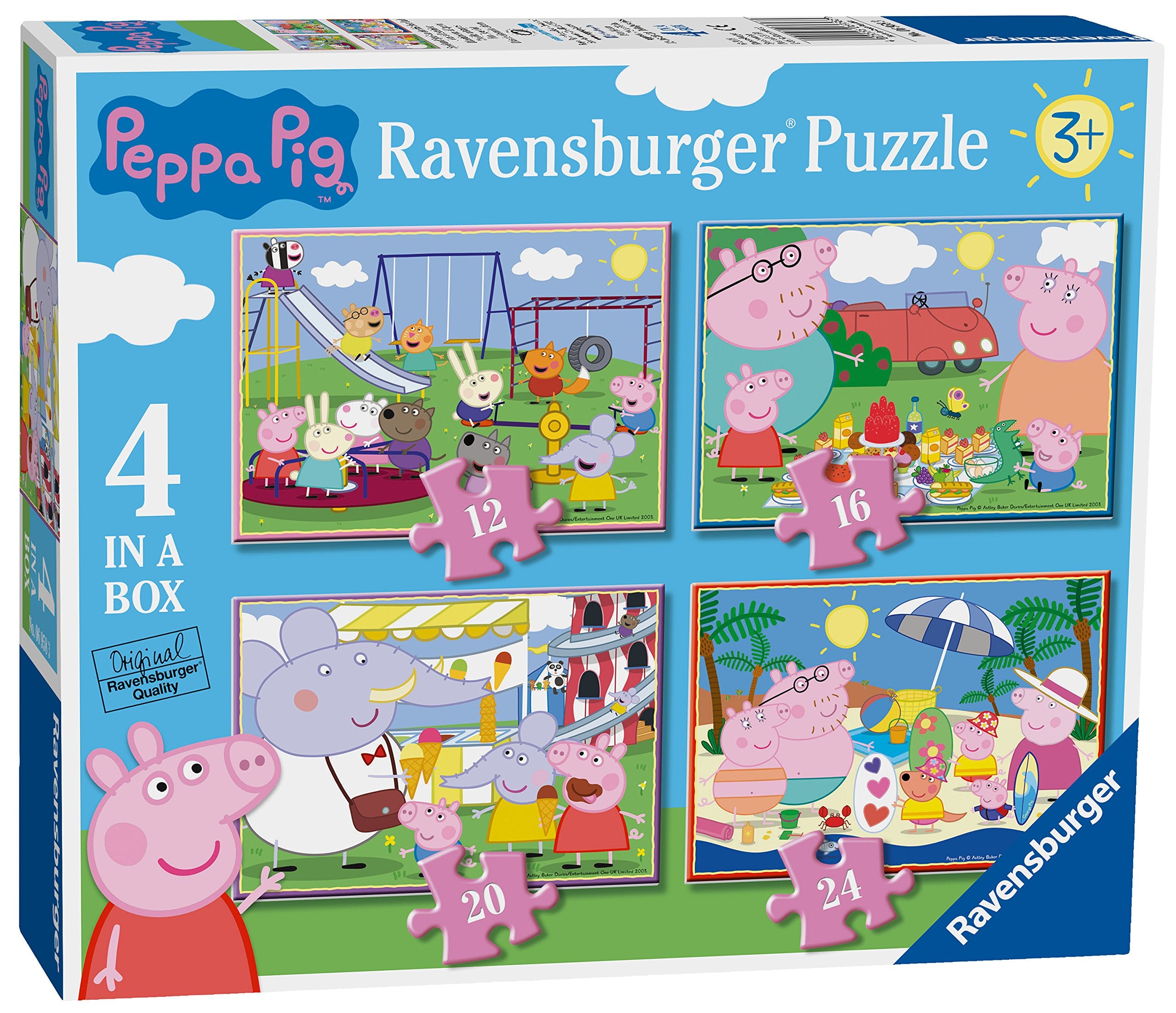 Ravensburger Peppa Pig 4 in Box (12, 16, 20, 24 Pieces) Jigsaw Puzzles for Kids Age 3 Years Up