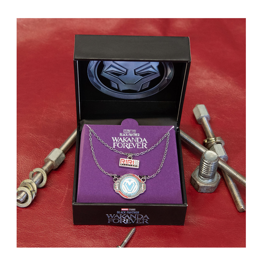 Marvel Black Panther Wakanda Forever Iron Heart Reactor 2 Tiered Necklace - zombie.co.uk