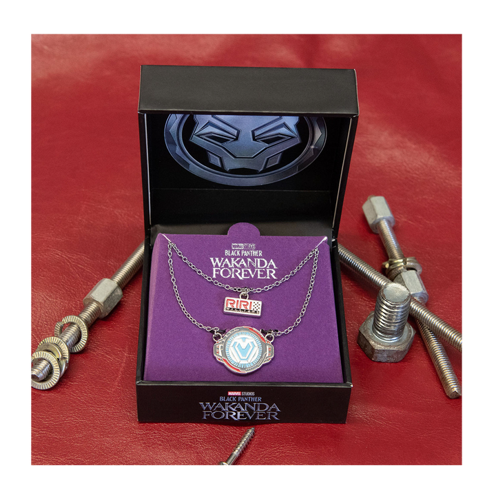 Marvel Black Panther Wakanda Forever Iron Heart Reactor 2 Tiered Necklace - zombie.co.uk