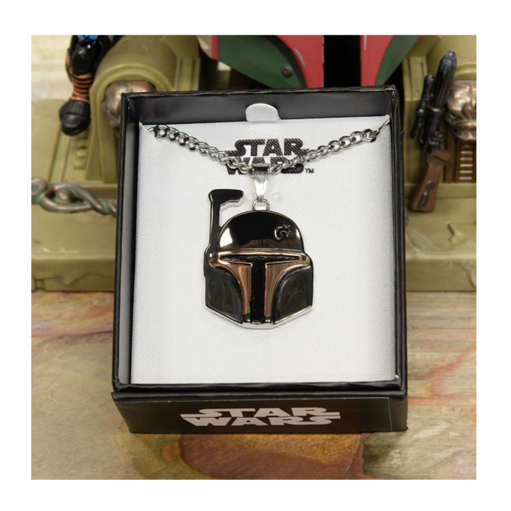 Star Wars Boba Fett Helmet Pendant Necklace Officially Licensed - ZOMBIE.CO.UK