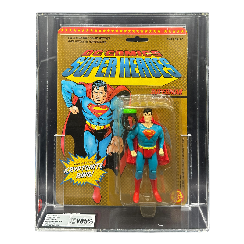 DC Comics Super Heroes - Superman with Kryptonite Ring 1989 ToyBiz Action Figure Graded UKG 85Y | Buy Vintage Action Figures UK | Graded Figures for sale online | zombie.co.uk