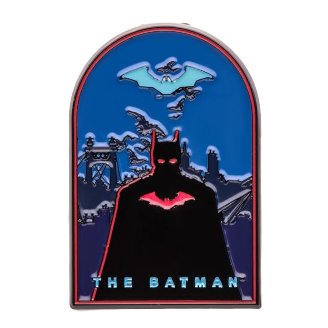 DC Comics The Batman Silhouette Glow in the Dark Enamel Pin - zombie.co.uk