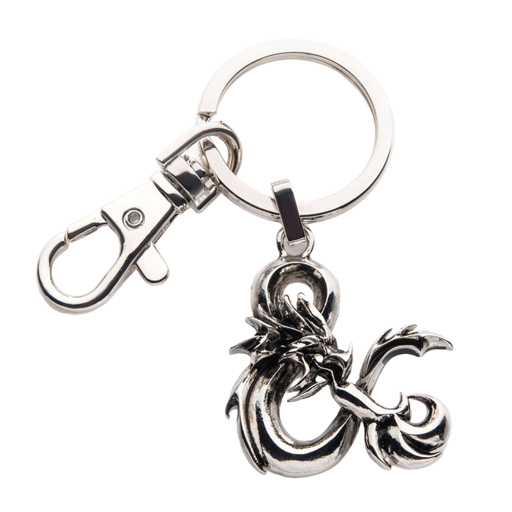 Dungeons & Dragons Ampersand Logo Keychain Steel Officially Licensed - zombie.co.uk