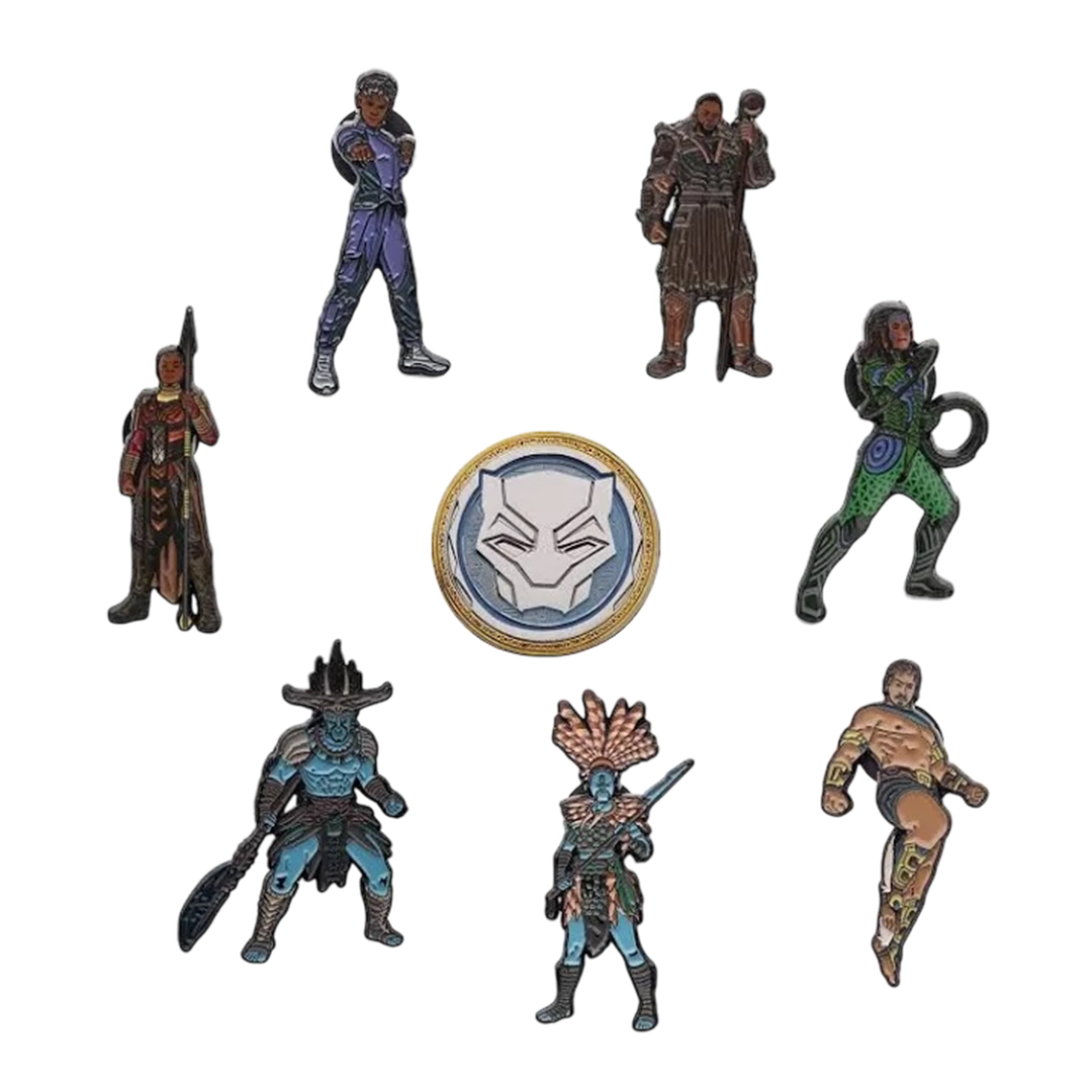 Marvel Officially Licensed Black Panther Wakanda Forever 8 Pin Set - ZOMBIE.CO.UK