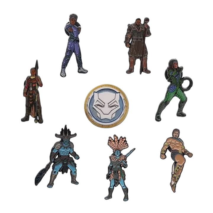 Marvel Officially Licensed Black Panther Wakanda Forever 8 Pin Set - ZOMBIE.CO.UK