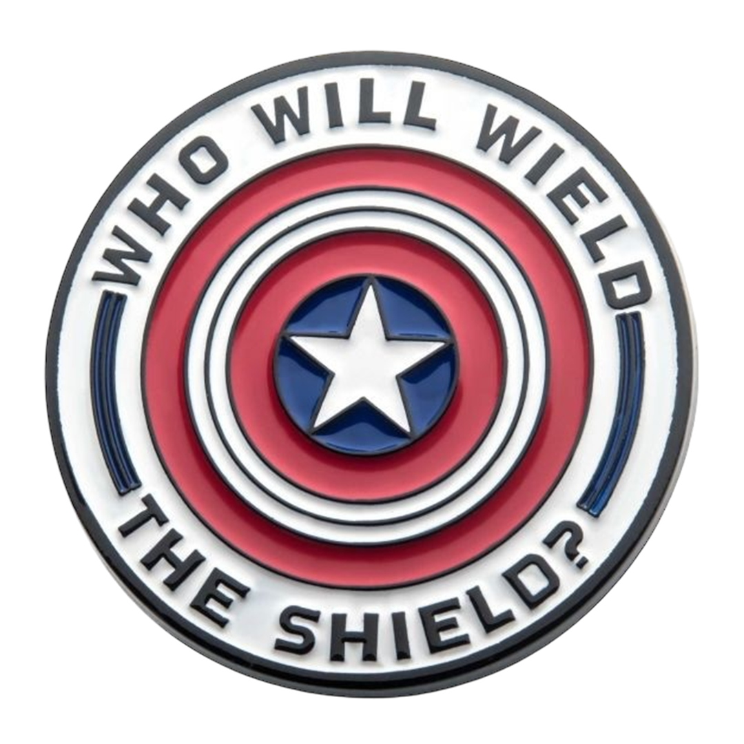 Marvel the Falcon and the Winter Soldier Who Will Wield The Shield? Enamel Pin - zombie.co.uk