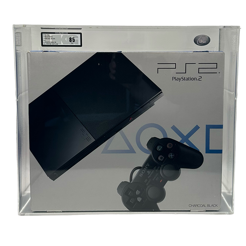 Sony PlayStation 2 Console PAL 2009 - Charcoal Black - Graded UKG 85 (Near Mint) | Graded PS2 for sale UK | zombie.co.uk