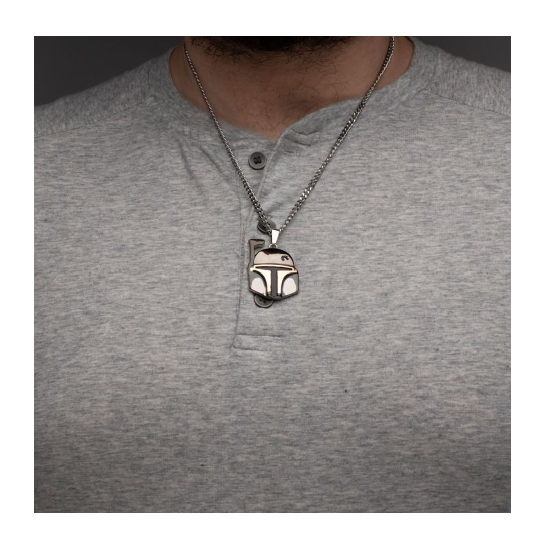 Star Wars Boba Fett Helmet Pendant Necklace Officially Licensed - ZOMBIE.CO.UK