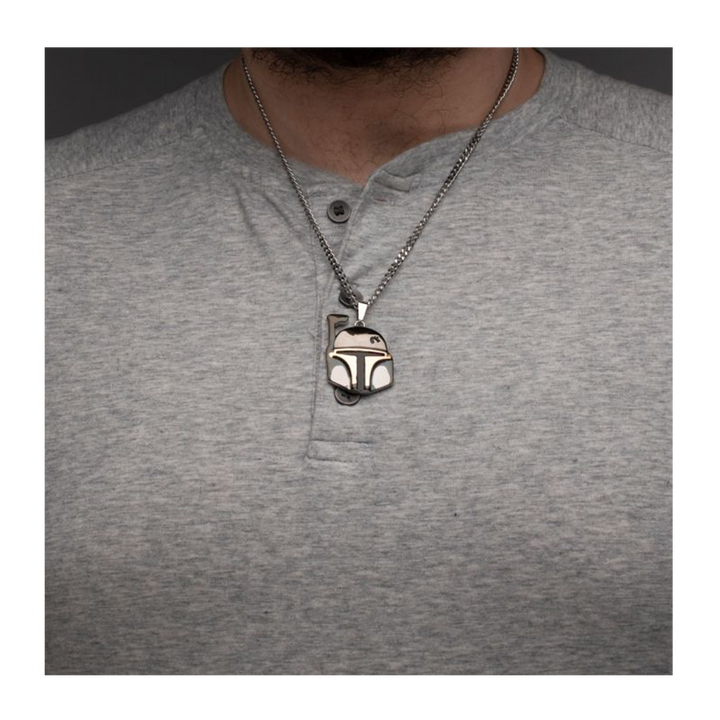 Star Wars Boba Fett Helmet Pendant Necklace Officially Licensed - ZOMBIE.CO.UK